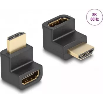 DeLOCK High Speed HDMI Adapter spraudnis pret ligzdu leņķveida 8K 60 Hz melns