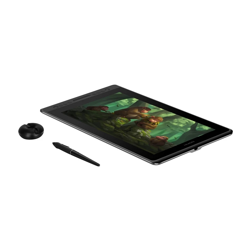 Grafikas planšete HUION Kamvas Pro 16 — 15.6 collu IPS, 1920×1080, 344.2×193.6 mm darba zona, 8192 spiediena līmeņi, vadu USB