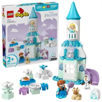Būvniecības rotaļlieta LEGO DUPLO 10455 Disney Annas un Elsas ledus pils ballīte — DUPLO komplekts, 54 detaļas, 4 minifigūras, vecumam 2+