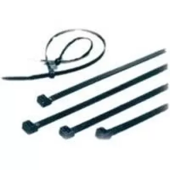 Kabeļu saite, laikapstākļiem izturīgs neilons, melna - garums 100 mm, platums 2,5 mm