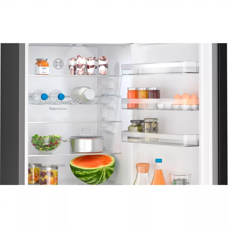 Bosch Serie 4 KGN39VXBT ledusskapis ar saldētavu Brīvstāvošs 363 L Melns