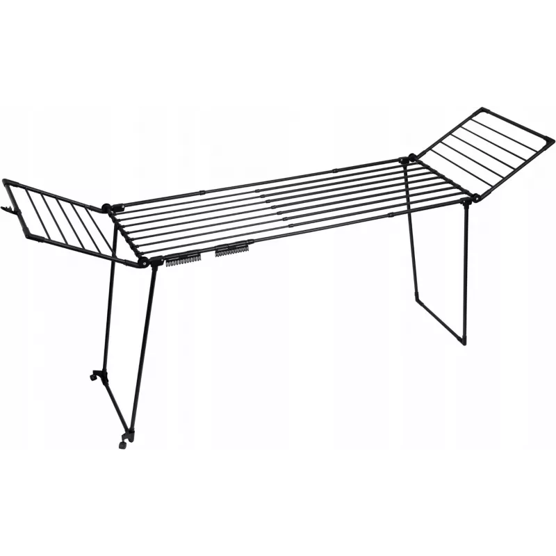Veļas žāvētājs PROMIS MONZA izvelkams liels melns – salokāmas brīvstāvošas vadotnes, A1160mm P2600mm D6000mm