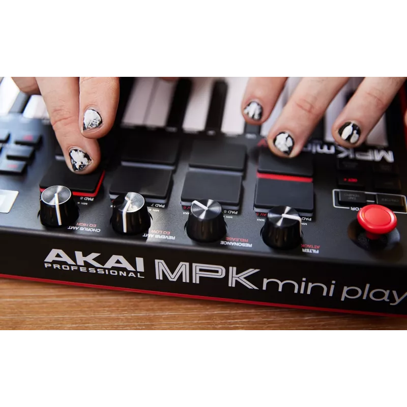 MIDI tastatūra Akai MPK Mini Play Mk3 25 taustiņi USB Melns Sarkans