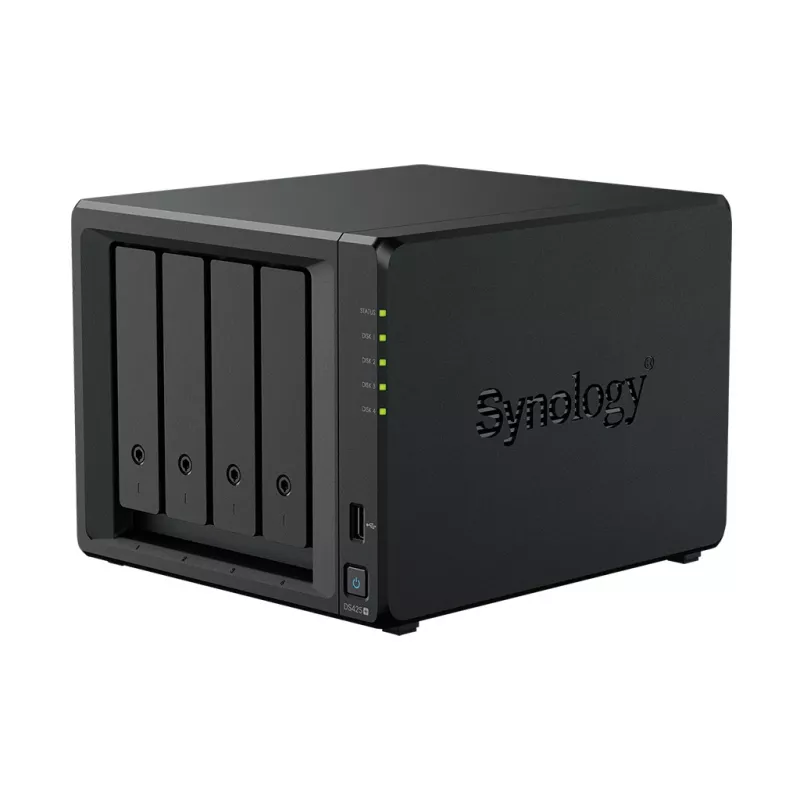 NAS krātuves serveris SYNOLOGY DS425+ — 4 nodalījumu, Intel Celeron J4125 2.0–2.7 GHz, 2 GB DDR4, 0 TB, 2.5GbE, 2 M.2 sloti