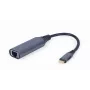 Tīkla adapteris Gembird A-USB3C-LAN-01 Type-C USB 3.2 Gen 1, Gigabit RJ-45, 0,15 m kabelis, metāla korpuss, pelēks/melns