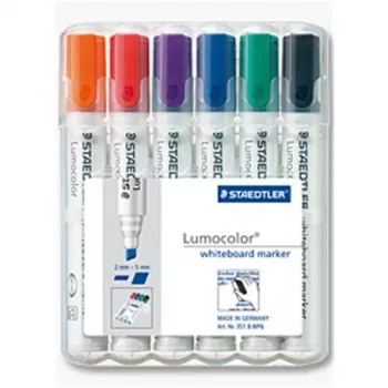 Marker Staedtler 351 B WP6 6 gab. Melna Zila Zaļa Oranža Sarkana Violeta