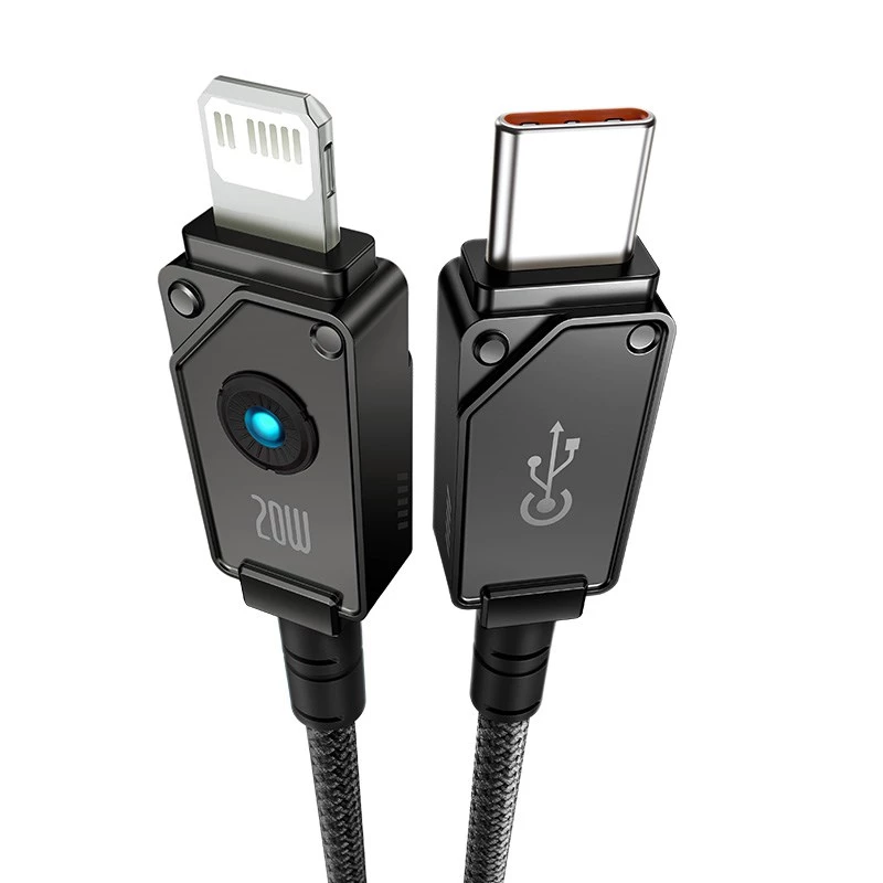 Baseus Unbreakable USB C uz iP kabelis 2 m 20 W Melna