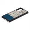 Telefona maciņš Man and Wood Galaxy Note 20 — zils zieds uz melna