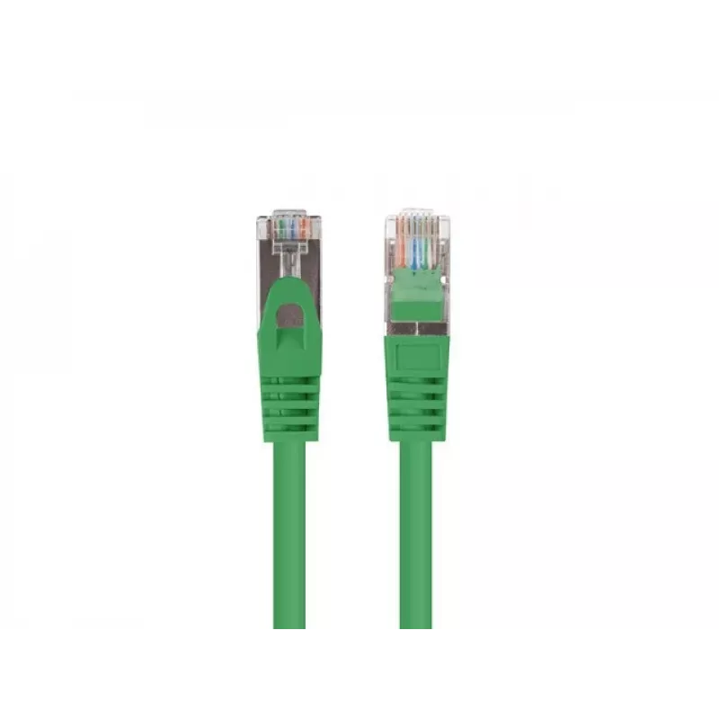 Patch Cord LANBERG PCF6-20CC-0025-G RJ45 Cat.6 U/UTP 0,25 m zaļā krāsā, CCA 26 AWG, 250 MHz