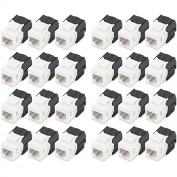 Digitus CAT 6 Keystone Jack neekranēts 24 gabali plakans melns balts RJ-45