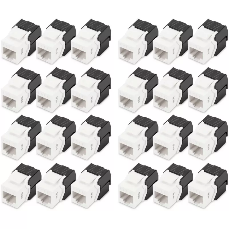 Digitus CAT 6 Keystone Jack neekranēts 24 gabali plakans melns balts RJ-45