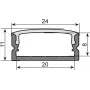 U-profils LED sloksnēm EUROLITE 51210970, 20 mm, melns, 2 m