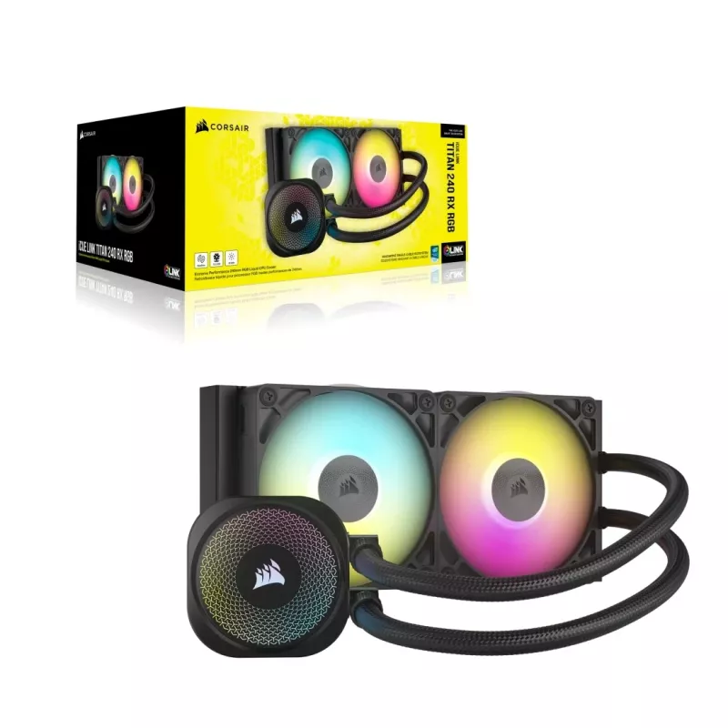 Corsair iCUE LINK TITAN RX RGB 12 cm Melns šķidruma dzesēšanas sistēma