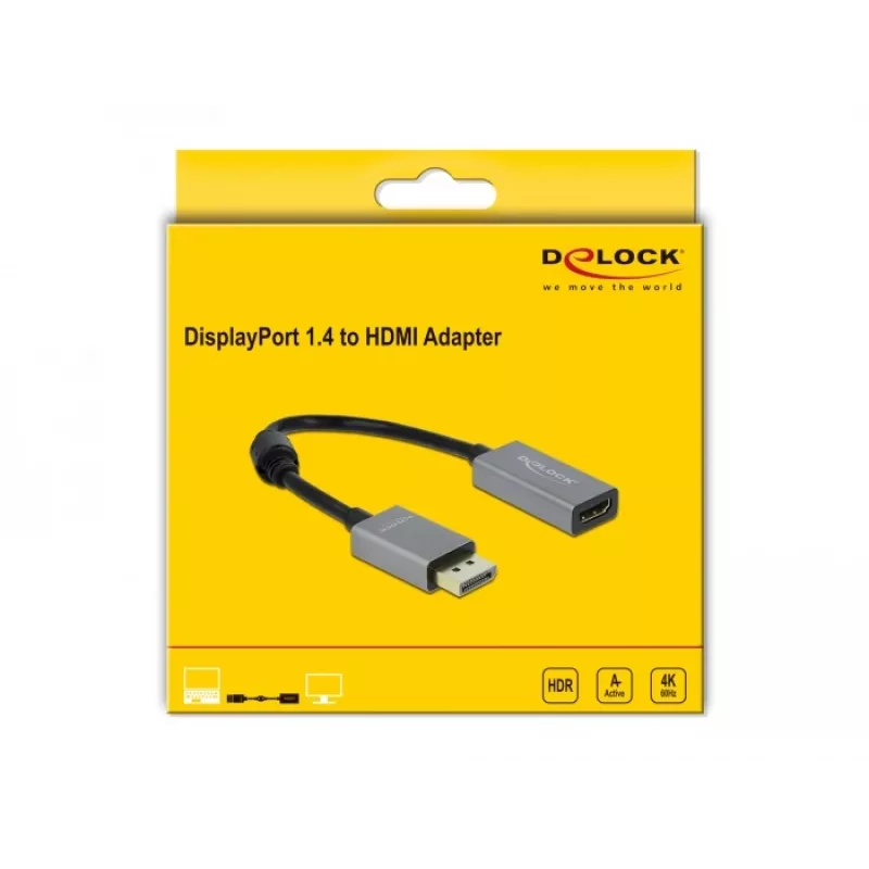 Aktīvs DisplayPort 1.4 uz HDMI adapteris DeLOCK 66436