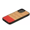 Aizsargājošs mobilā tālruņa vāciņš Man and Wood iPhone 12 mini — siļķes raksts, acālijas melns