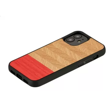Aizsargājošs mobilā tālruņa vāciņš Man and Wood iPhone 12 mini — siļķes raksts, acālijas melns