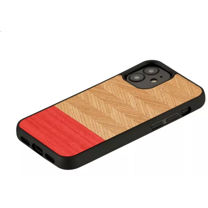 Aizsargājošs mobilā tālruņa vāciņš Man and Wood iPhone 12 mini — siļķes raksts, acālijas melns