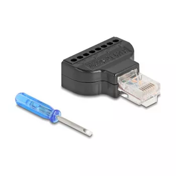 DeLOCK 90654 kabeļa savienotāja adapteris RJ45 8 kontaktu spaile Melns