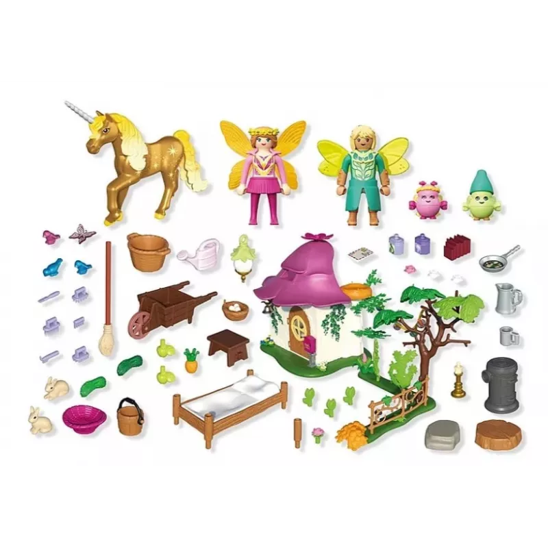 Figūru komplekts Princess Magic 71838 Mājīgā feju māja un zelta vienradzis