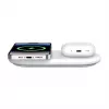 Belkin WIZ021VFWH - 2 vienā bezvadu uzlādes paliktnis ar Qi2 tehnoloģiju 15 W, balts