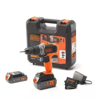BLACK & DECKER | Bezvadu urbjmašīna/skrūvgriezis ar 2.0 Ah/4.0 Ah akumulatoru | BCD003MEM2K-QW | 18 V | 2.0/4.0 Ah | Litija