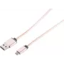 USB kabelis S/CONN 14-11002 1m USB A Micro-USB B Rožu zelts