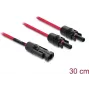 DELOCK saules enerģijas sadalītāja kabelis 1 x spraudnis uz 2 x ligzdām 30 cm sarkans (modelis 90707)