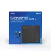 SAVIO AK-59 Ārējais plānais CD/DVD ierakstītājs R/RW - USB-C/USB-A, melns