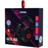 LORGAR Kaya 460, USB spēļu austiņas ar mikrofonu, CM108B, RGB fona apgaismojums, Plug&Play, USB-A savienojuma kabelis 2m, auduma ausu spilventiņi, izmērs: 192*184.7*88mm, 0.329kg, melns