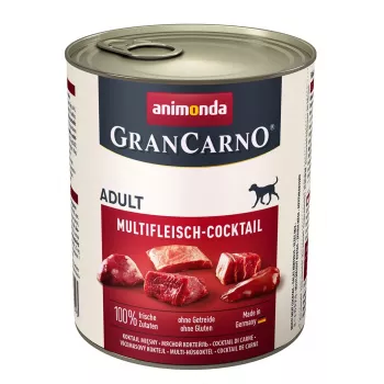 Mitrā suņu barība Animonda GranCarno Multi Meat Cocktail 800 g — liellopu gaļa, vistas gaļa, medījums, sirds, tītara gaļa, pieaugušiem suņiem