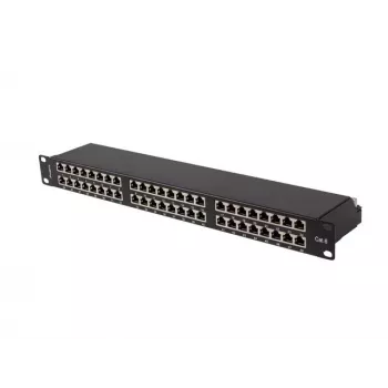 PATCH PANEL 48 PORT 1U 19 CAT6 FTP EKRANĒTS MELNS LANBERG