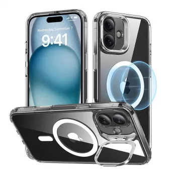 Telefona maciņš ESR Classic Hybrid iPhone 16 Plus — caurspīdīgs ar integrētu statīvu