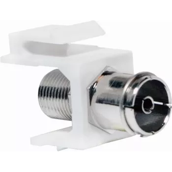 Logilink Keystone In-Line Coupler - RF-Invertieradapter - IEC-Savienotājs (W) uz F-Spraudnis (W) - Balts - Keystone-Ligzda (NK0020)