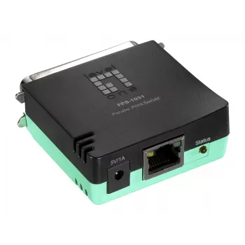 LevelOne paralēlais printera serveris, melns, zaļš, Activity, Link, Power, Status, Taivāna, Ethernet LAN, IEEE 802.3, IEEE 802.3u, 10,100 Mbit/s