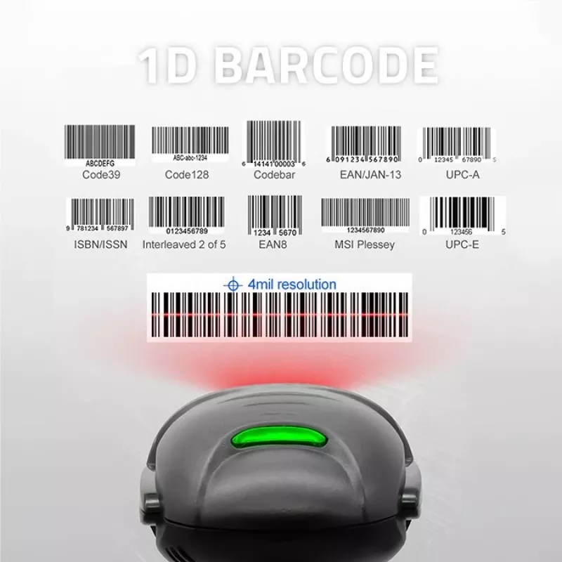 Qoltec 1D lāzera svītrkodu lasītājs | USB | Melns