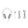 Galvas austiņas QPAD GAMIAC HS71, vadu, galvas lente, USB Type-C, circumaural, 20–20000 Hz, 2,2 m kabelis, balta