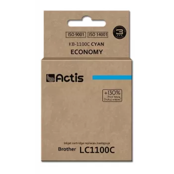Tintes kasetne ACTIS KB-1100C saderīga ar Brother, ciāna, 19 ml, standarta ietilpība