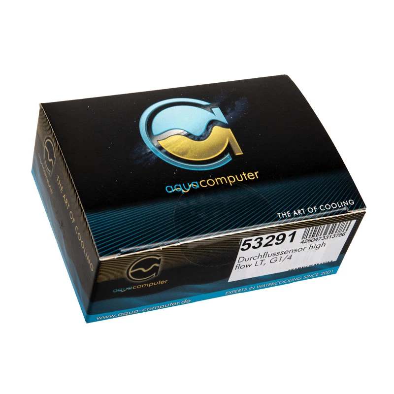 Plūsmas sensors Aqua-Computer Flow sensor high flow LT G1/4 — melns, G1/4 savienojums, 51×42×30 mm