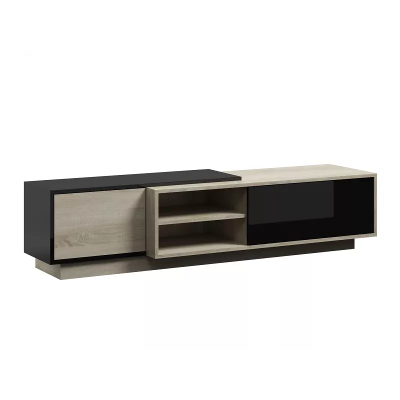 Cama TV skapis SIGMA1 180 sonomas ozols/melns glancēts