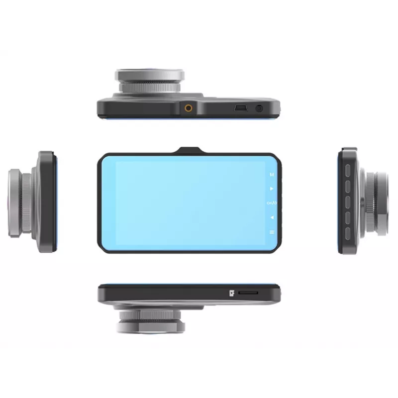 Dashcam TRACER 4TS Full HD divkanālu videoreģistrators, 2 MP galvenā, 0,4 MP salona, 140°/60° leņķi, 4 collu IPS Displejs, 150 mAh Baterija, alumīnija korpuss, palīgsistēma stāvēšanai