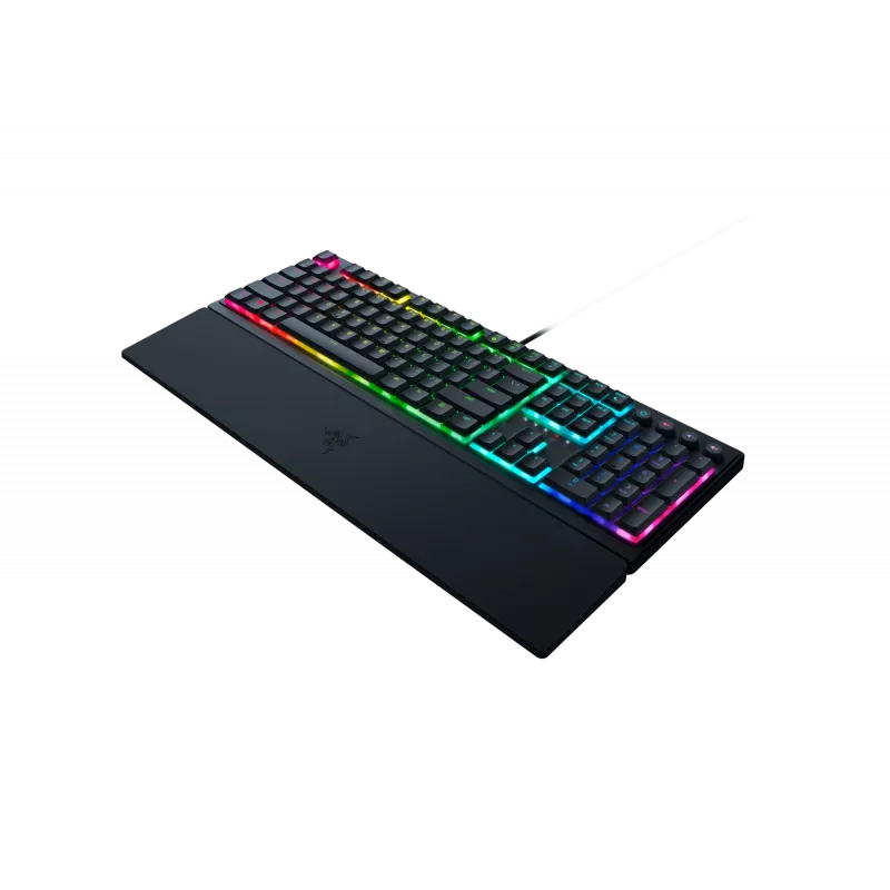 Vadu spēļu tastatūra Razer Ornata V3 — membrānas‑mehāniskais hibrīds, RGB LED apgaismojums, USB