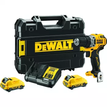 Bezvada skrūvgriezis DeWALT DCD701D2-QW, 12 V, 1500 apgr./min, 57,5 N·m, 2 x 2 Ah baterijas