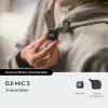 Bezvadu pie korpusa piestiprināms raidītājs DJI MIC 3 — kompakts pārnēsājams mikrofonu raidītājs, melns/pelēks