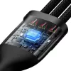 USB kabelis Baseus CASS030101 1,2 m USB A/USB C uz USB C/Micro-USB B/Lightning melns