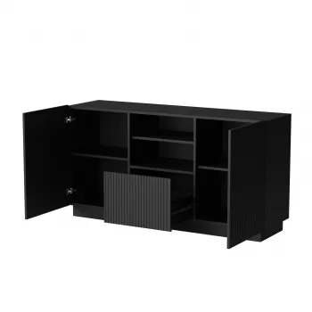 Kumode Cama LIVERTI 150x42x78 cm, melna, skaidu plātne, 1 atvilktne