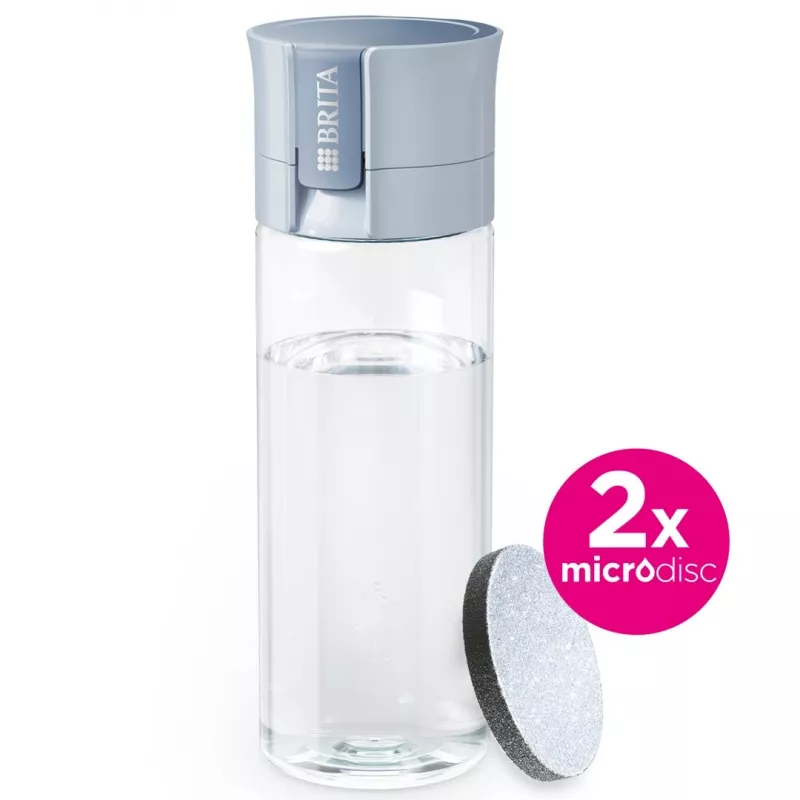 Filtrēšanas pudele BRITA Vital Pastel Blue 600 ml ar 2 MicroDisc filtriem, bez BPA, mazgājama trauku mašīnā