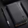 Dux Ducis Dux Ducis Hivo ādas maciņš ar atloku, dabīgās ādas kabatas futrālis kartēm un dokumentiem Samsung Galaxy S22+ (S22 Plus) melns