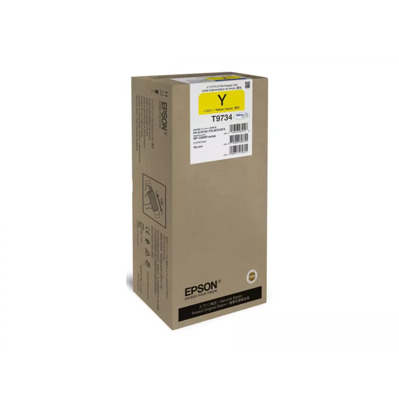 Tintes kasetne Epson WF-C869R T97340N dzeltena XL – oriģināla, augsta (XL) ietilpība