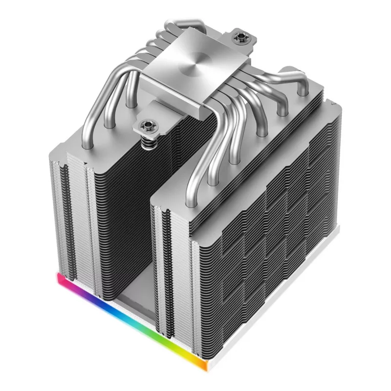 Gaisa dzesētājs DeepCool AK620 Digital SE balta — divi 120 mm ventilatori, 6 siltuma caurules, PWM, LGA 1700 atbalsts, iebūvēts displejs