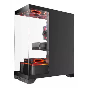 TACENS Mars Gaming MCPRISMA Midi Tower datora korpuss, melns, rūdītais stikls, atbalsta ATX/Micro-ATX/Mini-ITX, 2x3,5 collu + 2x2,5 collu nodalījumi